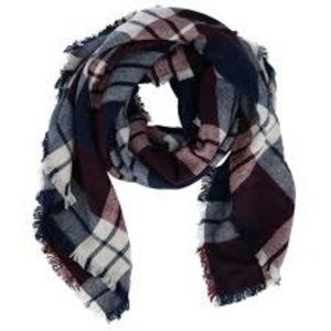David & Young Women's Color Block Plaid Square Scarf